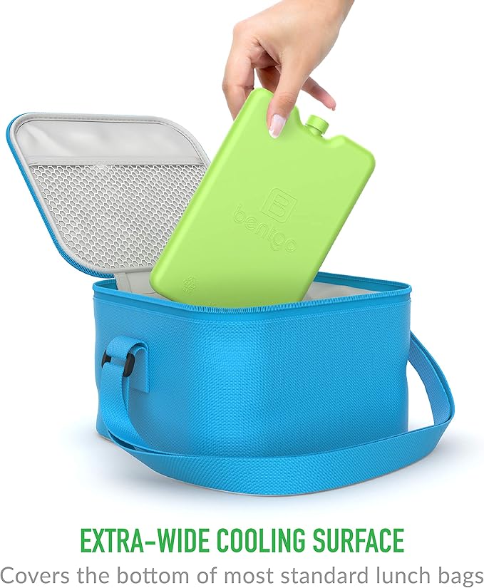 Bentgo Ice Lunch Chillers - Ultra-Thin Ice Packs Perfect for Everyday Use in Lunch Bags, Lunch Boxes and Coolers - 4 Pack (Green)