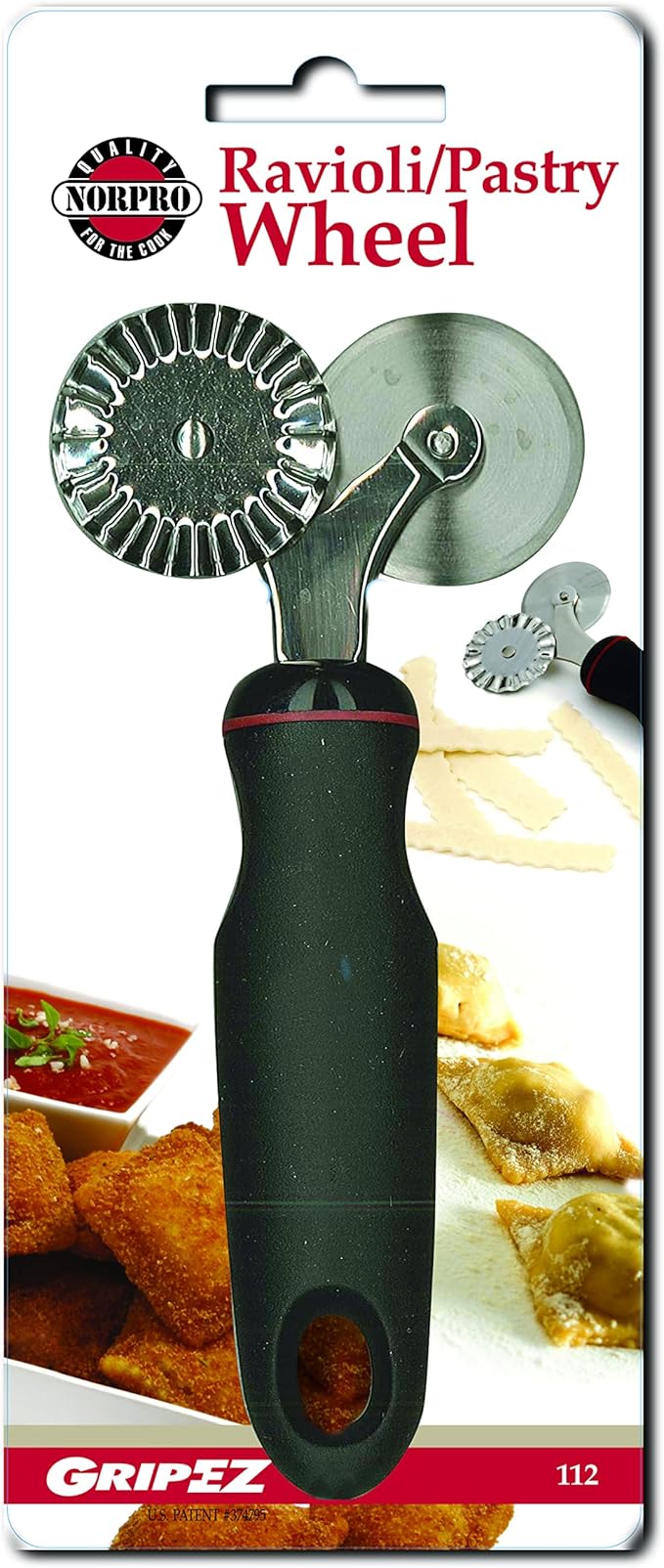 Norpro Grip-EZ Pastry/Ravioli Wheel, 1 piece, Black
