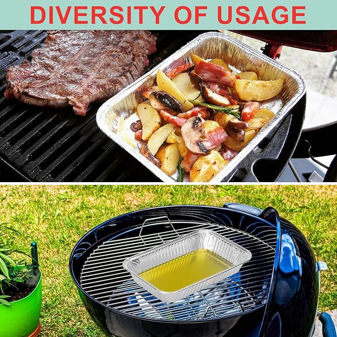 Grill Drip Pan Liner for Ninja OG700 OG701 OG751 Series Woodfire Smoker Accessories,Aluminum Disposable Foil Grease Liners Compatible with Weber Q/Spirit/Genesis Gas Grill,30 Packs
