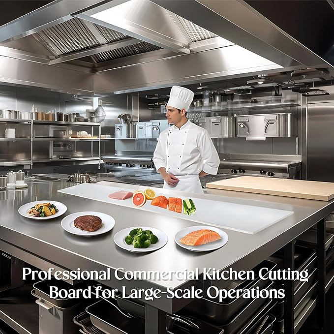 Commercial Cutting Board 810338, Plastic Poly Kitchen Board Dishwasher Safe, Compatible Replacement for 810338, Heavy Duty Food Prep Surface for Restaurant Use (60 x 11.75 x 0.6 inch)