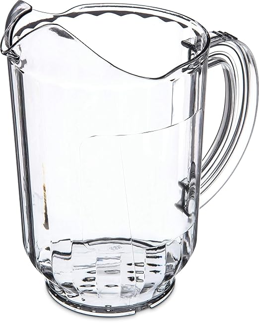Carlisle FoodService Products Versapour Clear Pitcher Tall Pitcher for Kitchens, Restaurants, and Catering, Plastic, 60 Ounces, Clear
