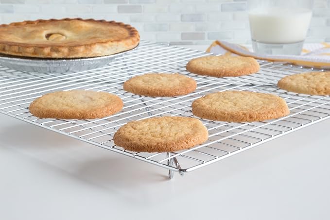 Fox Run Rectangular Cooling Rack, Iron/Chrome, 18-Inch x 12.5-Inch, Metallic