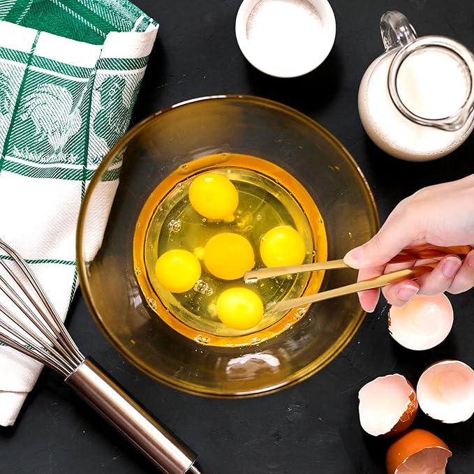2 Pack Egg Chalaza Remover Tongs, Toothed Design Eggshell Fragment Remover Tool Stainless Steel Multipurpose Kitchen Utensil for Baking Cooking Pastry Chefs