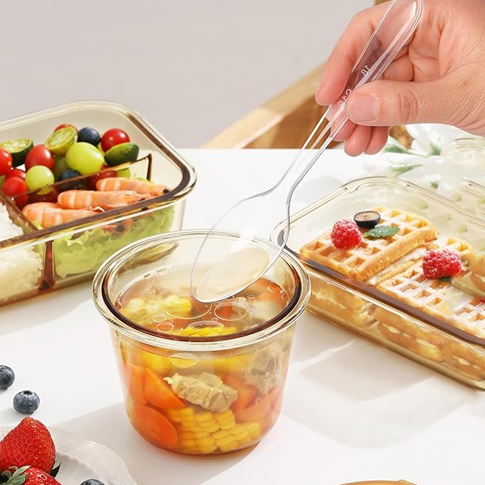 360 Count Extra Heavy Duty Plastic Silverware, BPA-Free, Heat Resistant, Disposable Clear Plastic Utensils Set, Plastic Cutlery Set, Plasticware Bulk for Parties, Events and Everyday Use