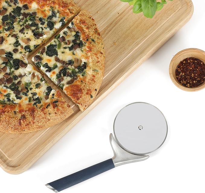 Calphalon Edge Stainless Steel Pizza Cutter w/Thermoplastic Rubber Handle - Navy Blue