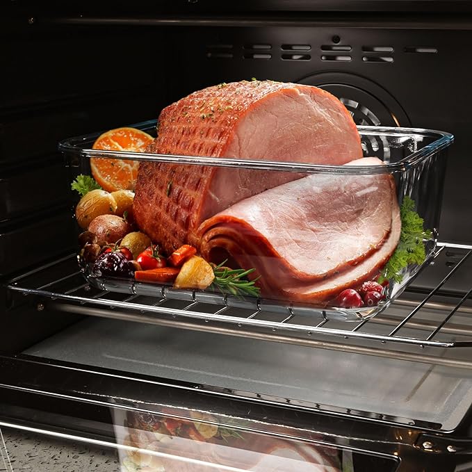 200oz/6000ml/26cup Extra Large Glass Storage Containers with Airtight Lid - Borosilicate Large Glass Food Storage for Rotisserie Chicken, Turkey - XL Big Glass Soup Bowls Freezer to Oven Safe