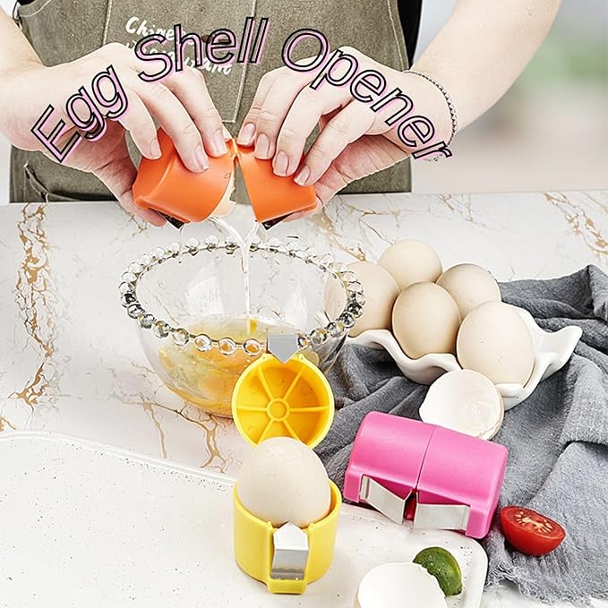 3PCS Egg Shell Opener, New Egg Cracker Tool, Hard Boiled Egg Peeler, Egg Separator for Raw Eggs, Multifunctional Egg Cutter for Cooking Camping Kitchen Gadgets