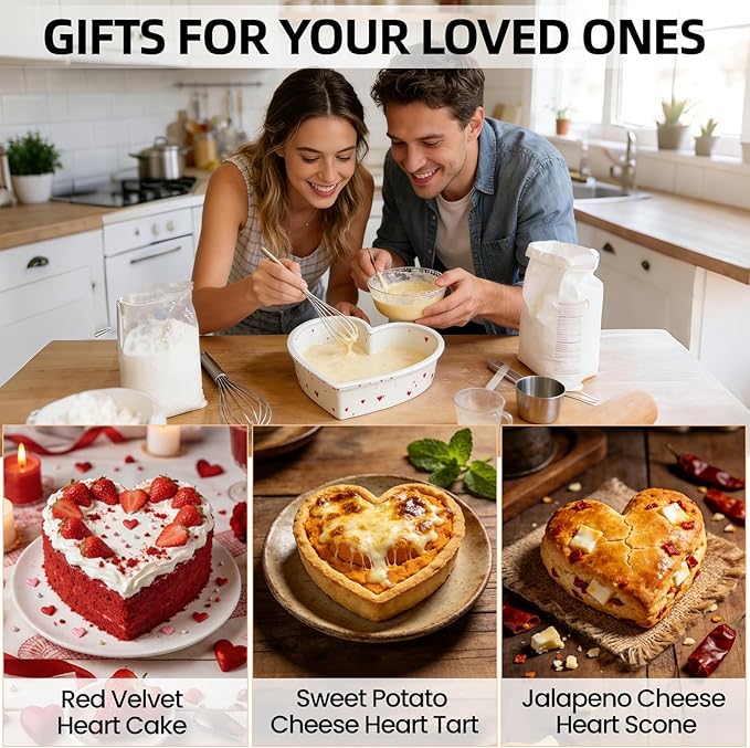 SJ 3P Silicone Heart Shaped Cake Pans, 6 Inch 8 Inch 10 Inch Nonstick Cake Pan, BPA Free Silicone Heart Cake Baking Mold for Oven Dishwasher Safe-Heartdot