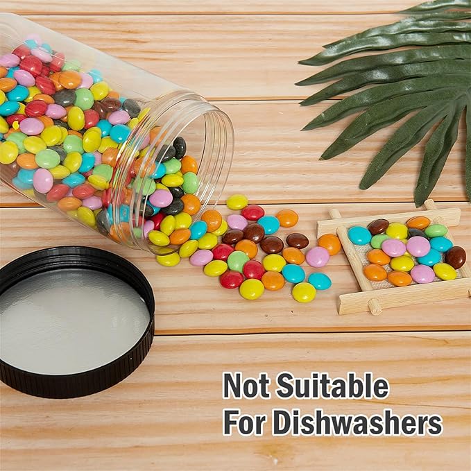 27 Ounce Plastic Jars with Lids, 6 Pack Food Storage Containers Airtight, Clear Containers for Organizing
