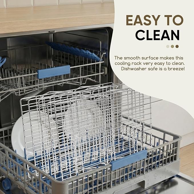 Herogo 15" x 10" Cooling Rack, 3-Tier Stainless Steel Baking Rack for Cookies, Cupcakes, and Pastries, Collapsible Space-Saving Design, Dishwasher Safe, Ideal for Baking, Roasting, and Drying