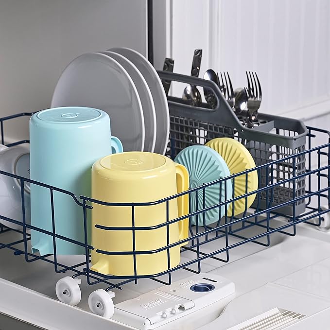 Tupperware Heritage Pitcher Set in Vintage Blue and Yellow Colors, Dishwasher Safe and BPA Free (Set of 2, 1.5 Qt./2 Qt.)