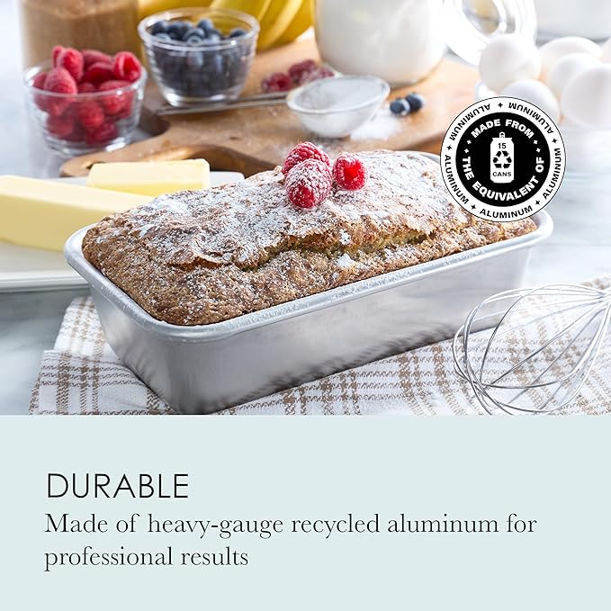Chigcago Metallic Recyled Aluminum 9x5 Loaf Pan, Made With Reycled Aluminum, Perfect For Everyday And Small Batch Baking