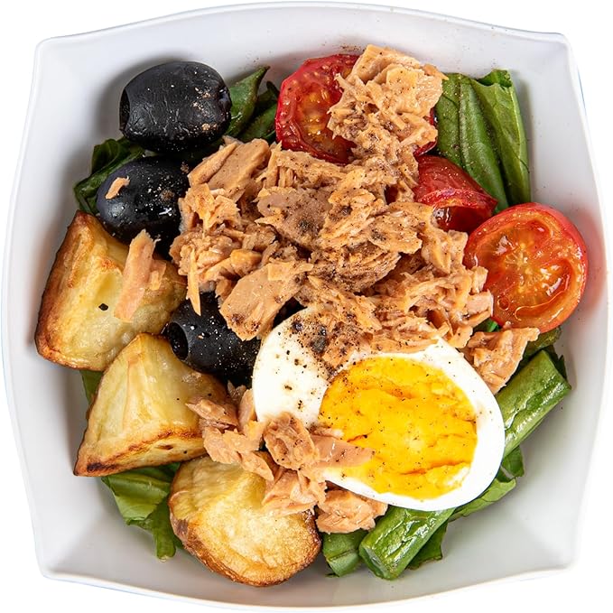 Restaurantware Moderna 8 Ounce Fancy Plastic Bowls 10 Square Disposable Salad Bowls - Durable Heavy-duty White Plastic Bowls For Warm And Cold Foods (Pack of 3)