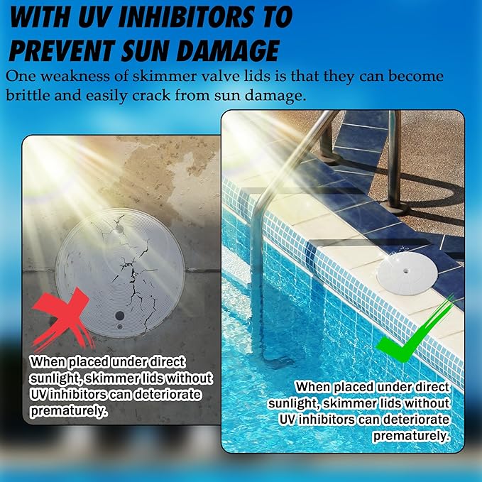 TonGass 9 1/8" Skimmer Valve Lids Perfect Replacement Part for 9" Pool & Spa Lids Highly Durable Pool Skimmer Cover with UV Inhibitors