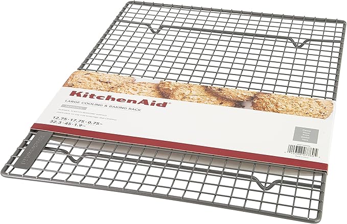 KitchenAid Nonstick Steel Cooling/Baking Rack, 12.5x17.75-Inch, Silver