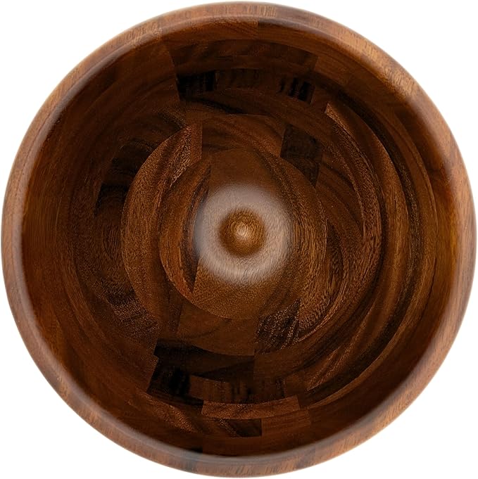 Premium Walnut Wood Mixing Bowl Compatible with 4.5 & 5 QT Tilt-Head Models – Natural True Walnut Wooden Bowl with Stainless Steel Locking Base | 5QT