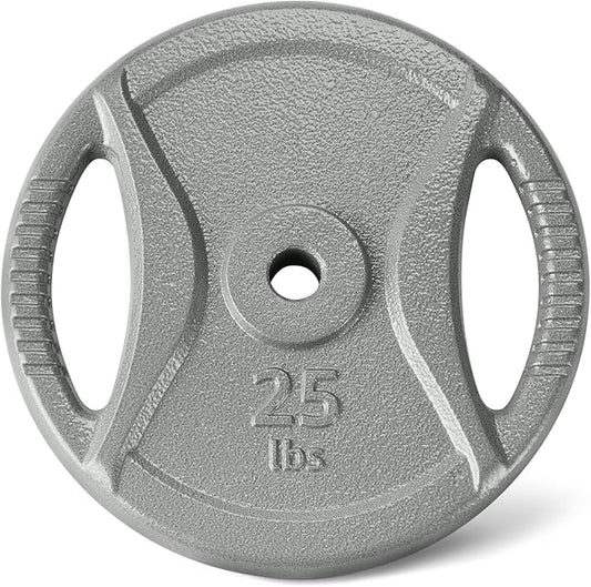 Amazon Basics 1-Inch Cast Iron Grip Weight Plates