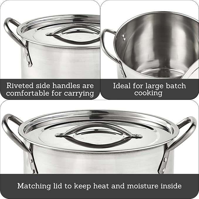 IMUSA 12 Quart Stainless Steel Stock Pot with Lid