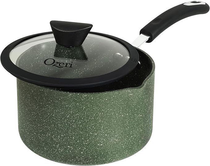 The All-In-One Stone Saucepan and Cooking Pot by Ozeri - 100% APEO, GenX, PFBS, PFOS, PFOA, NMP and NEP-Free German-Made Coating