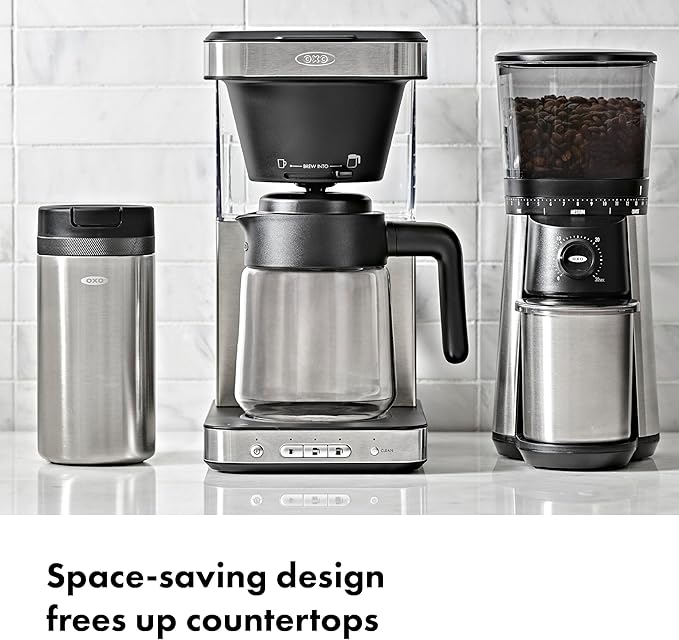 OXO BREW 8-Cup Coffee Maker with Podless Single-Serve Function, programmable coffee maker, café coffee, single-serve coffee, SCA certified home brewer