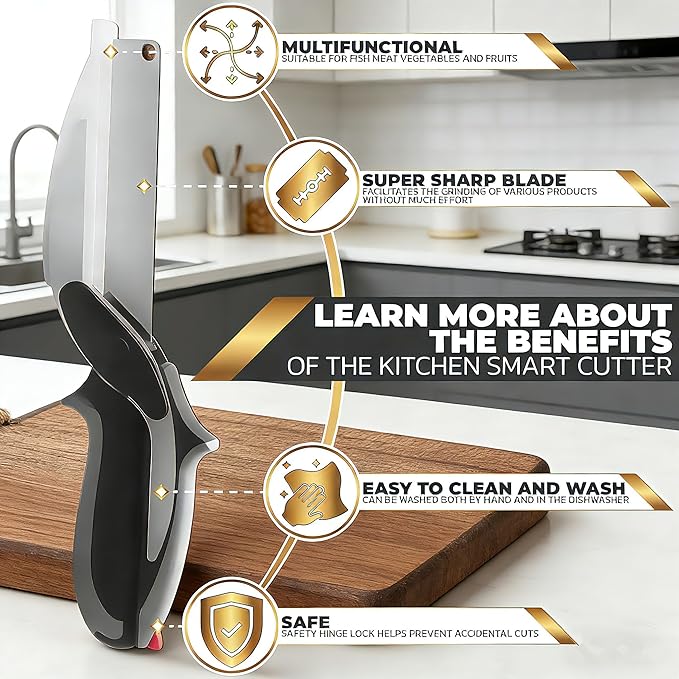 Separable Stainless Steel Barbecue Steak Cutting Shear Household Vegetable Scissors 2 In 1 Multi Kitchen Tool Fruit Knife
