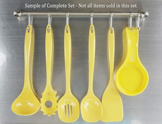 Reston Lloyd Melamine Soup Ladle Kitchen Utensil, Premium Quality Utensil with Heat Resistant Ergonomic Handle, Durable BPA-Free Plastic, 10.5 inch long, 6pc Set, Lemon