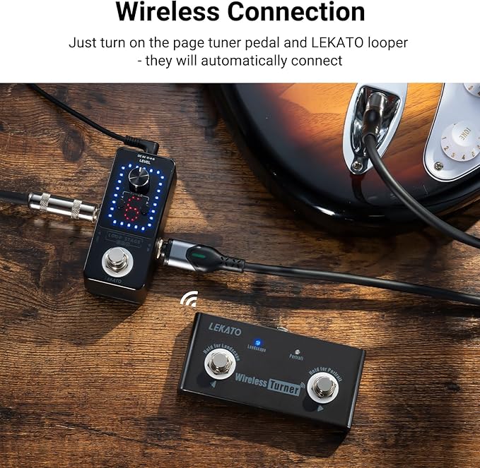 LEKATO Wireless Page Turner Pedal Bluetooth Foot Pedal for Tablets Phone (Android & IOS system above version 13.4 support) - External Pedal for LEKATO Loop Pedal Tuner Switching Control
