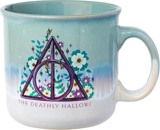 Silver Buffalo Harry Potter The Deathly Hallows Reactive Glaze Ceramic Camper Mug, 20 Ounces