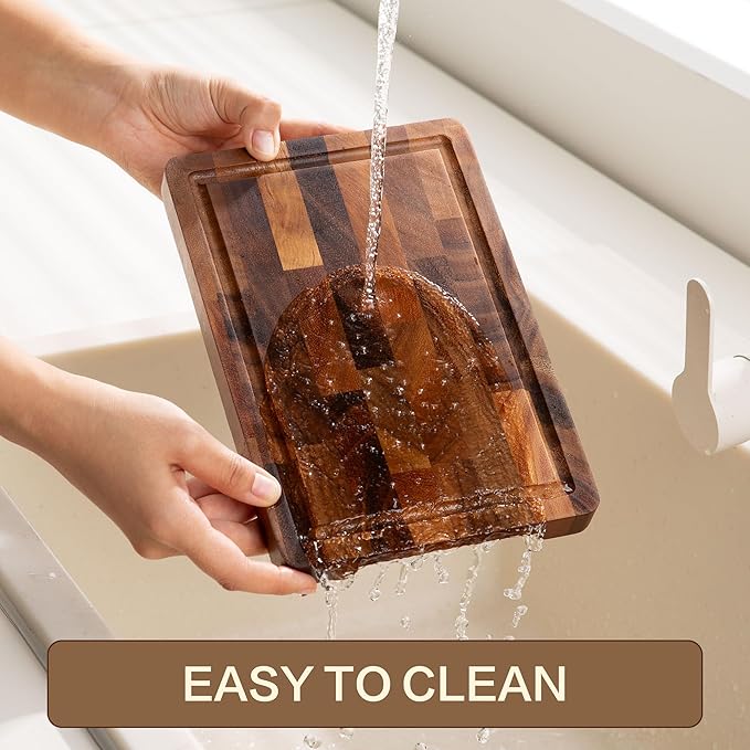 Walnut Wood Cutting Board Small End Grain Board for Kitchen, Compact Size with Non-Slip Base, Lightweight & Durable for Cheese and Small Prep, 9x6x0.8 Inch