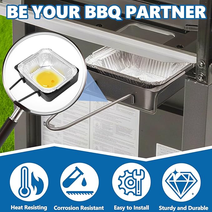 SafBbcue Grill Drip Pan for Nexgrill 720-0830H 720-0830D 720-0888S 720-0898 Grease Tray Replacement Parts, Grease Catcher for Home Depot Nexgrill 720-0882A 720-0925P Cuisinart CGG-7400 with Liners
