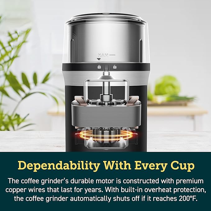 COSORI Coffee Espresso Grinder Electric, Food Grade Stainless Steel Blades, 12 Cups, Black