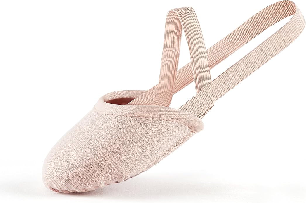 SANGEESON Half Sole Dance Shoes - Stretchy Canvas Pirouette Shoes for Ballet, Lyrical, Modern, Jazz Dance, and Contemporary