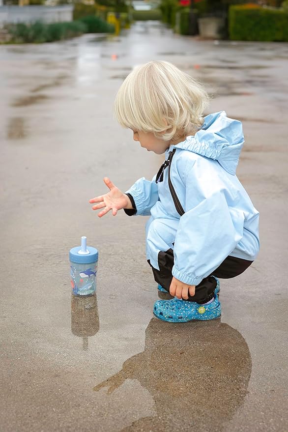 Zak Designs Bluey Capri Toddler Tumblers For Travel or At Home, 9oz 2-Pack Double Wall Plastic Sippy Cups With Leak-Proof Design is Perfect For Kids (Bluey, Bingo)