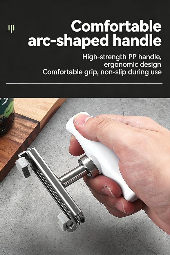 Cap Crack Jar Opener 2026 New Adjustable Multi-Lid Can Opener for Weak Hands - Ergonomic Non-Slip Grip, One-Hand Operation, Opens Bottles Cans Jars Effortlessl (White Anti-Slip)