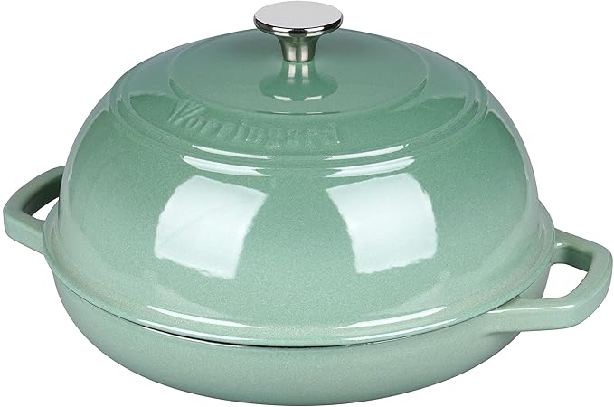 Enameled Cast Iron Dutch Oven Pot with Lid, Bread Oven for Sourdough Bread Baking, Dutch Ovens with Bread Proofing Basket& Baking Supplies Set, 6 Quart, Sage Green