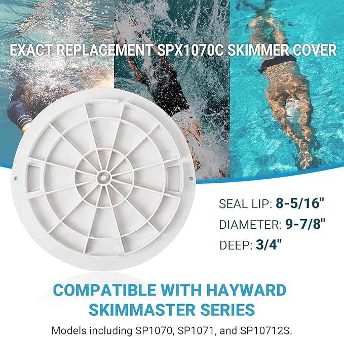 AR-PRO Exact Replacement SPX1070C Skimmer Cover (1-Pack) - 9 7/8" Heavy-Duty Pool Skimmer Lid Cover Compatible with Hayward SP1070, SP1071, and SP10712S Automatic Skimmer Models