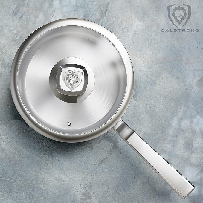 DALSTRONG 3 QT Stock Pot - The Oberon Series - 3-Ply Aluminum Core Cookware - Silver - w/Lid & Pot Protector