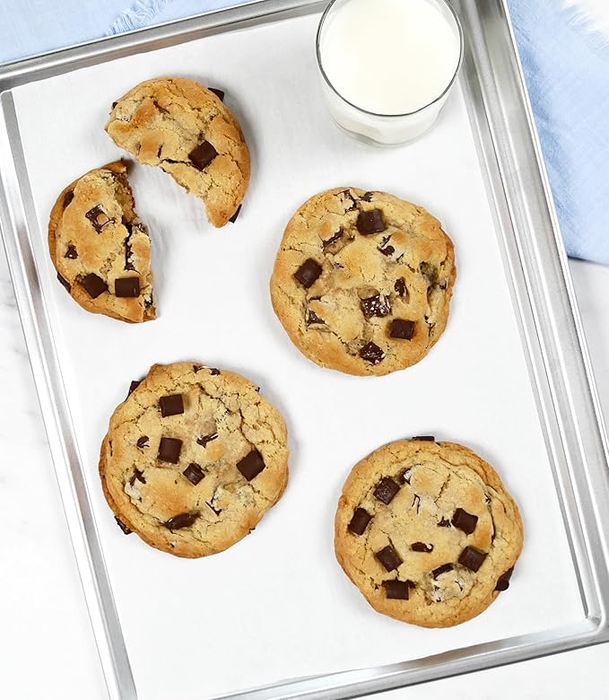USA Pan Bakeware Traditional Aluminized Steel Uncoated Cookie Sheet Baking Sheet Pan, Large, Made without nonstick coating