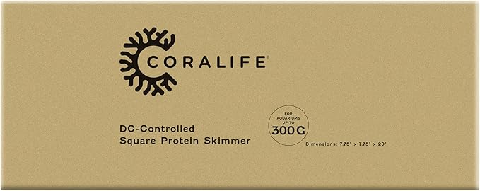 Coralife Aquarium Fish Tank Marine Salt Water DC-Controlled Variable Speed Square Protein Skimmer, Up To 300 Gallons