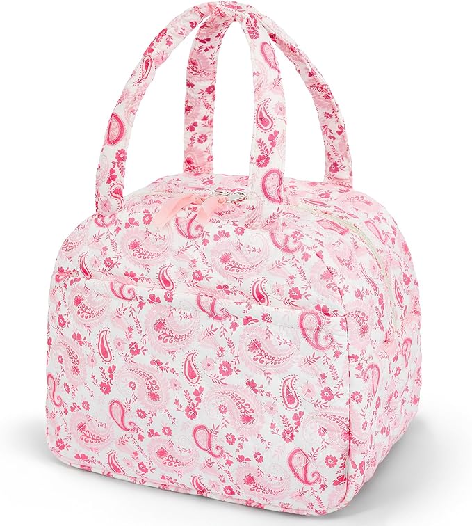 Quilted Lunch Box for Women,Coquette Aesthetic Lunch Box for Teen Girls,Cute Lunch Bags for Work, School,Office,Picnic,Travel (peisili)