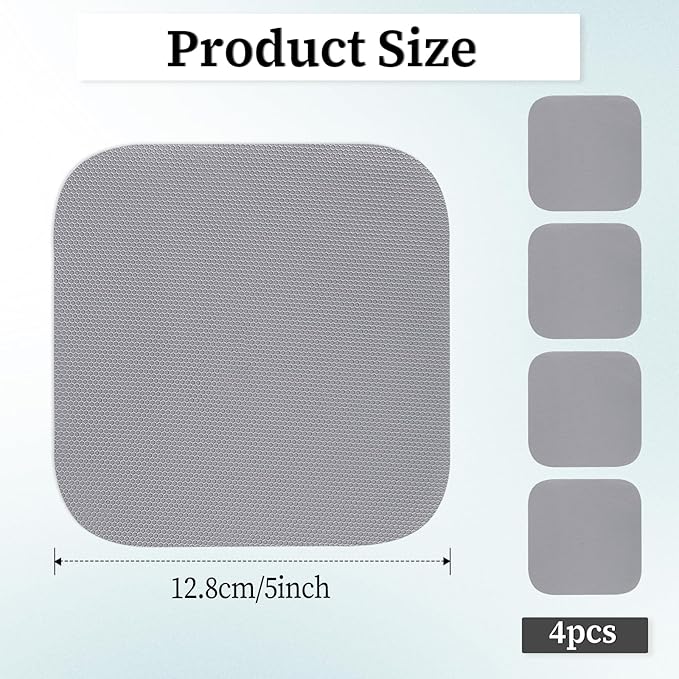 4PCS Jar Opener Gripper Pad, Silicone Jar Openers 5 Inch Square Multi-function Anti-Slip Coasters Bottle Jar Opener, Jar Lid Openers for Opening Cans Jars in Summer(Gray)