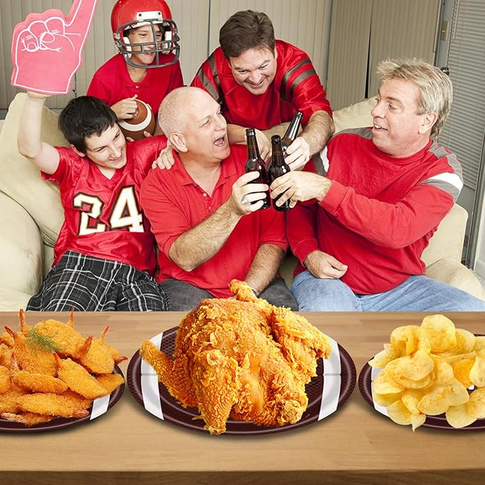 40pcs Football Party Paper Plates Set Disposable Sports Party Food Dinner Dessert Plate Birthday Tableware Decorations Favors, Including 20pcs 9" and 20pcs 7" Plates for Football Theme Plate