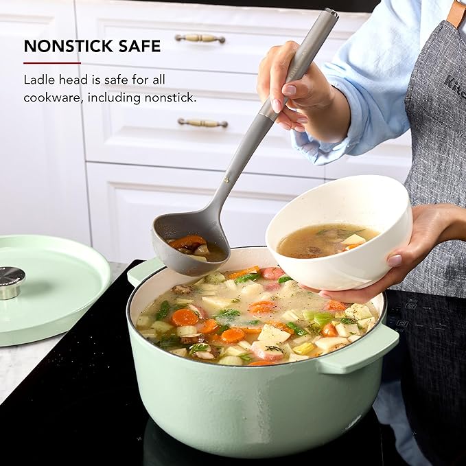 KitchenAid Ladle with Stainless Steel Handle, Nonstick Safe, Ideal for Serving Soups, Stews, and Chilis, Durable and Dishwasher Safe