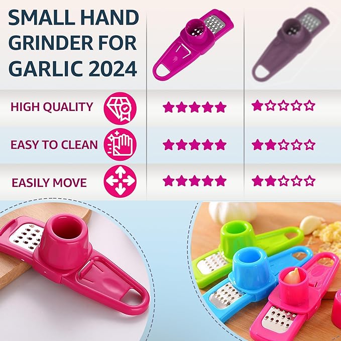 Landkitch-Garlic Grinder-Hand Garlic Grinder-Small Hand Grinder for Garlic-Garlic Slicer-Garlic Mincer-2025 New Hand Press Garlic Chopper-Garlic Press Hand Specialty Tools (Green)