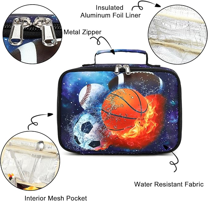 LEDAOU Lunch Box Kids Insulated Lunch Bag Boys Girls Toddler Reusable Lunchbox for School Picnic Hiking