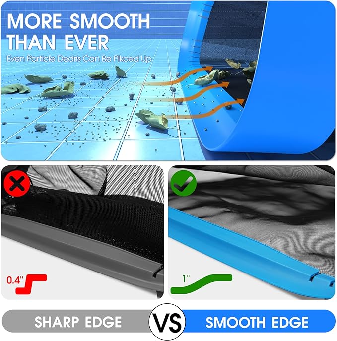 17.5'' Self-repair Pool Net with Pole 10 Ft Thick Aluminum 8 Sections Detachable Pool Poles & Nylon Fine Mesh Netting Bag Wear Resistant Pool Skimmer Net Leaf Rake for Above Ground In-ground Pools