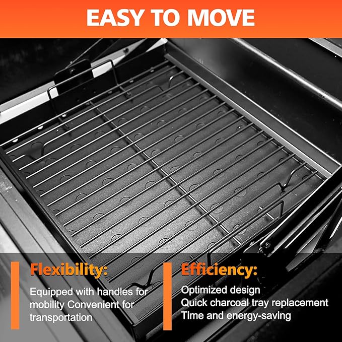 Uniflasy Stretchable 15-28" Charcoal Tray for Expert 24 Grill Parts, Pit Boss Memphis I, Chargriller PS9900 2190 6500 6800 8500, Adjustable Charcoal Basket Holder for Smoke Hollow 47183T-21 Replacement Parts