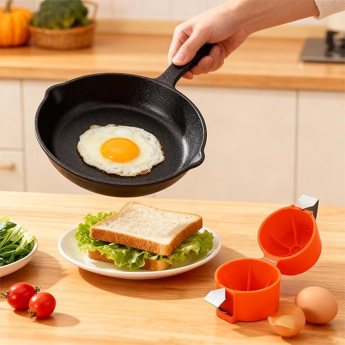 2 Pcs Egg Cracker Tool for Raw Eggs, Egg Shell Opener for Hard Boiled Eggs, Handheld Egg Peeler and Egg Breaker with Stainless Steel Clamp, Kitchen Gadget for Home Cooking