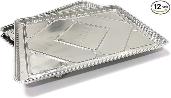 Bull Outdoor Products 24268 Grease Tray Liner, Silver, (Pack of 12), for 30" Bull Grills