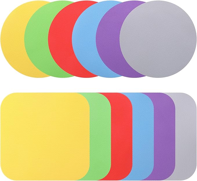 12Pcs Jar Opener Gripper, Jar Openers Gripper Pads, Rubber Jars Opener Kitchen Gadgets Cap Jars Openers, Grippers for Opening Ja rs for Seniors Kitchen Coasters Tool(Style A)